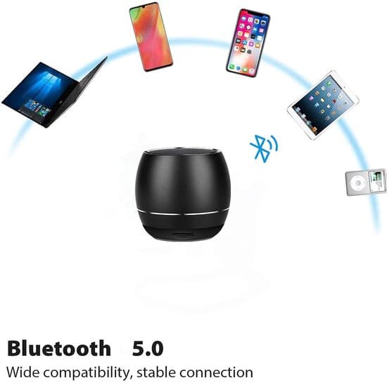 Bærbar Bluetooth-højttaler - Mini bærbar højttaler - 6 timers spilletid - Stereoparring - Bluetooth 5.0 - 3cm*4cm - Sort