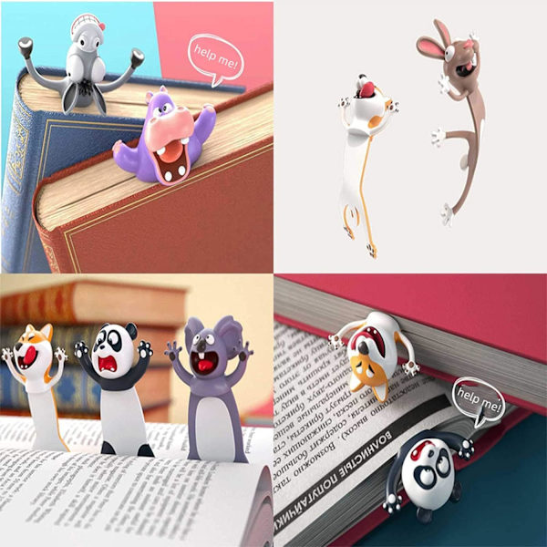 Ihastuttavat kirjanmerkit, KOSTOO Hauskat 3D-sarjakuvakirjanmerkit Eläimet Lukemisen kirjanmerkit Opiskelijoille Toimistotarvikkeet Luova lahja Ihanteellinen pojille Tytöille (Pand Panda