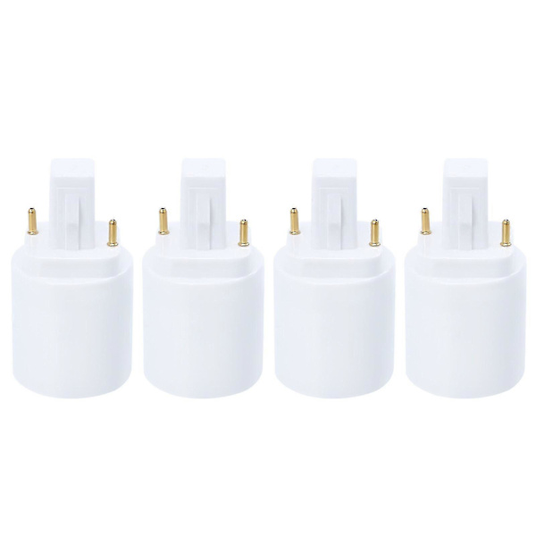 4 stk. Professionel G24D til E27 2-benet lyskilde fatningsadapter lampeholder
