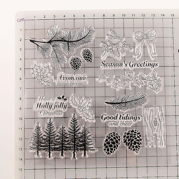 Tre-Pinjekongle Silikon Klar Stempel DIY Scrapbooking Preget Fotoalbum Dekorativt Papir Kort
