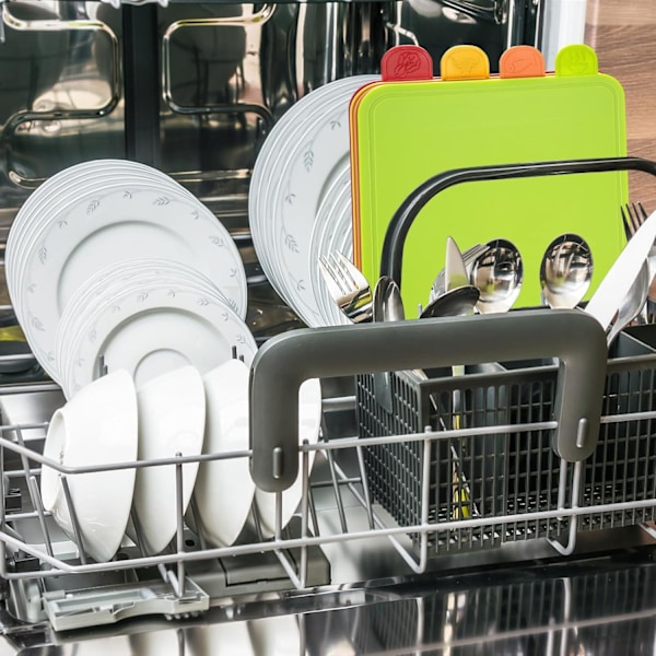 4-pack Färgkodade Skärbrädor, Hållbara, Repskyddande, Halksäkra och Diskmaskinsäkra (28×20×0.3cm) Skärbrädor för Kök, PP Plast 4p Chopping Board 28×20×0.3cm