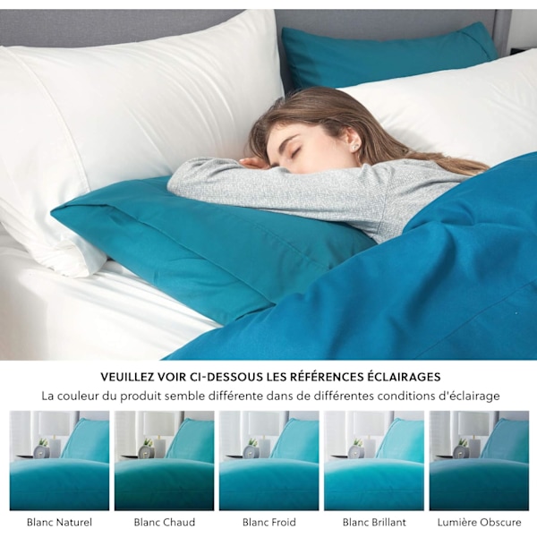 Kuddfodral 2-pack Teal - Borstad Polyester Mikrofiber Kuddfodral med Kuvertförslutning, 50 x 75 cm Teal 2pcs Pillowcases(50x75cm)