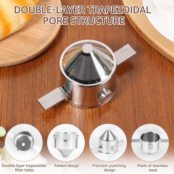 Pour Over Kaffedrypper Rustfrit Stål Kaffefilter Pour Over Kaffemaskine Sammenklappelig Kaffedrypper Kop Keglefilter til Rejser Rustfrit Stål