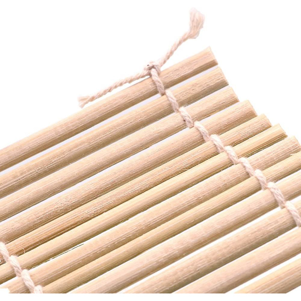 2 Pak Bambus Sushi Matte Sushi Rulle Bambus Sushi Rullematte Maker 9,5 Tommer Kvadrat
