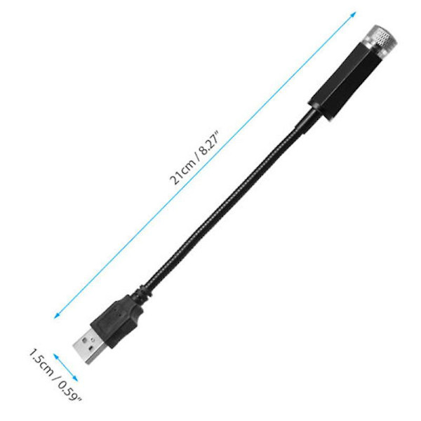 Auton kattoon tähtitaivasvalo, USB-tähtiprojektori yövalo auton sisustukseen, USB-romanttinen yleismaailmallinen tunnelmaprojektori koristelamppu (2 kpl, punainen)