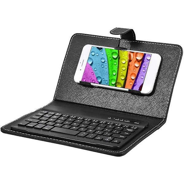 Bærbar trådløst tastatur - Foldbart Bluetooth-tastatur for smarttelefon, nettbrett og bærbar PC - svart