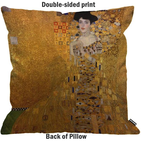 Gustav Klimts The Lady in Gold -tyynynpäällinen, koristeellinen tyynynpäällinen kotiin miehille/naisille, olohuoneeseen, makuuhuoneeseen, sohvalle, tuolille, 18x18 tuuman tyynyliina Multi 66