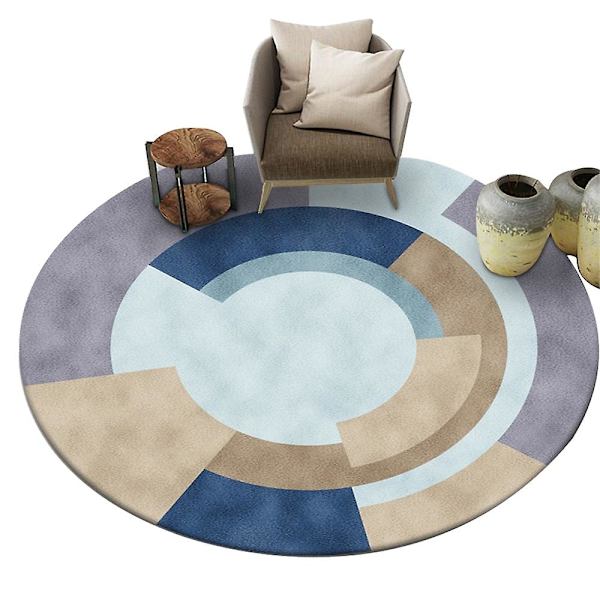 Rundt teppe til soverom, stue, arbeidsrom, lekerom, teppe gulvmatte, 2' x 2'/60*60cm rund