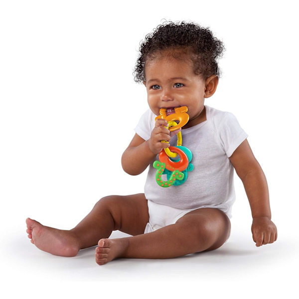 Sukkere & Ristere 7-delt gavepakke - BPA-fri babyrasler, tyggeleker og vognleker, Unisex, Nyfødt+ Soothers & Shakers 7pc Gift Set