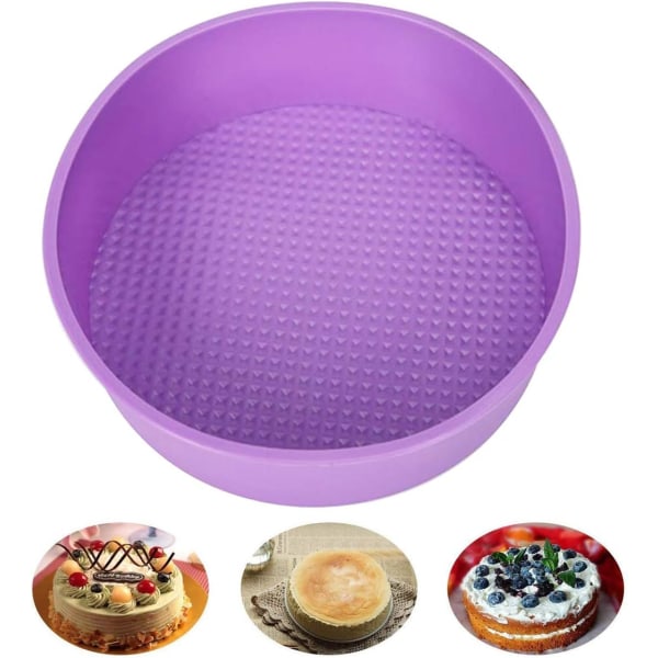 licone Rund Kakeform Stekeform, BPA-fri, Non-Stick Europeisk-Grade Silikon, 2,36-tommers Dyp (10 tommer)