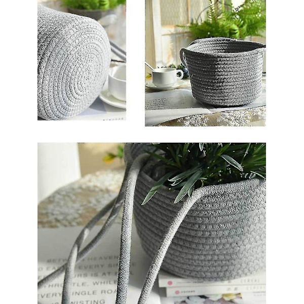 2 st Macrame Hängande Korgar Boho Dekoration Växtställ Bomullsrep Blomkruka Hängande Växtställ Inomhus Utomhus Balkong Väggdekoration