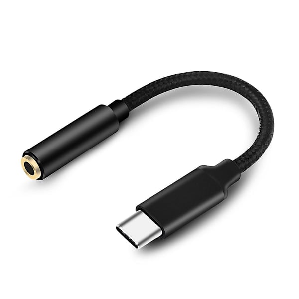 USB-C til 3,5 mm Jack Adapter, USB-C til 3,5 mm Hovedtelefon Jack Adapter (1 stk, Sort)