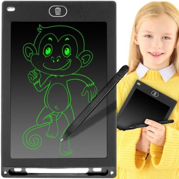 Digitaalinen piirustuslevy lapsille - Käytännöllinen LCD, 8,5 tuuman tabletti + kynä musta