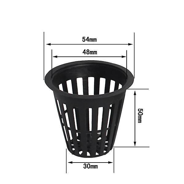 10 stk/sett Hydroponiske kurver Planter Kopper Plastpotter Gjenbrukbare Holdbare Hage Nett Barnehagebøtte Kurv For Hydroponisk Hageplanting Balkong(svart)