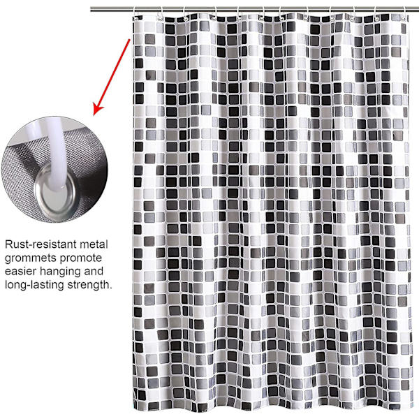 Klassisk Mosaik Bruseforhæng, Høj Kvalitet Badeforhæng, Vandafvisende Polyester Vaskestof Forhæng, Dekorativt Badeværelsesforhæng, 120x180cm