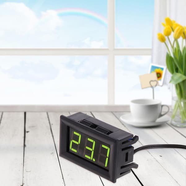 -50~110 C For DC 12V Digital LED Termometer Bil Temperaturmonitor Panel Meg Grønn
