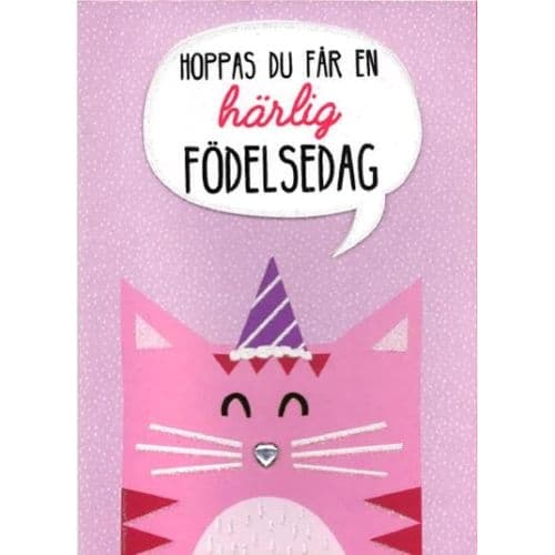 Syntymäpäiväkortti lapsille, kissa - pata