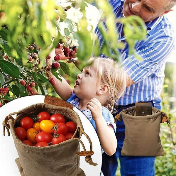 Outdoor Foraging Bag, Collapsible Fruit Rock Collector Bag (1 Count, Brown)