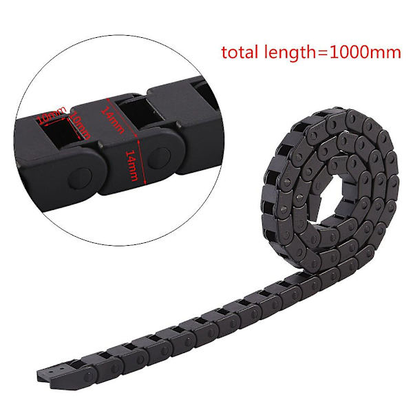 1000 Mm/40 Tommer Sort Trådholder Nylon Kabeltræk Kæde Til Printer Træk Kæde/3d Printer 10*10 Indvendig Diameter Uåbnelig Sort 1 Pakke