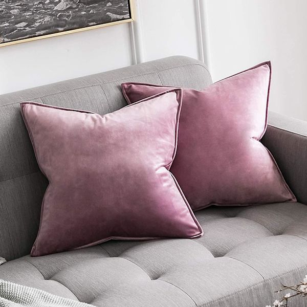 Set med 2 Sammetskuddfodral Dekorativa Kuddar med Dold Blixtlås Soffa Sovrum 18x 18 Tum 45 X 45 Cm Set med 2 Orange