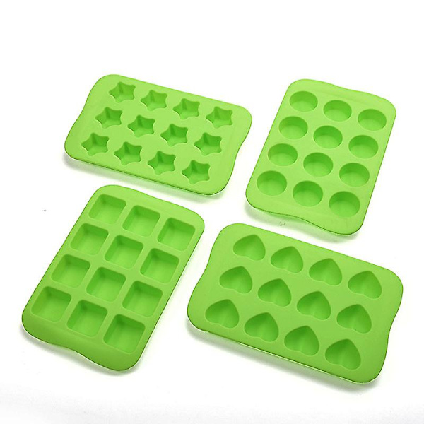 Hætte Silicone Frysningsform Bar Pudding Gele Chokolade Maker Form 3 stk, rød