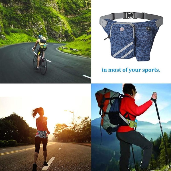 Lette løbetaljepakker med flaskeholder, justerbar til jogging, cykling, fitness, vandring