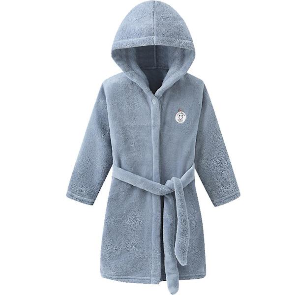 Badrock Pojkar Tjockare Flickor Korallfleece Barnrock Flanell Baby Blå