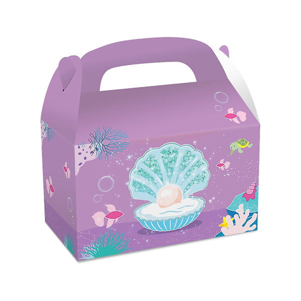 12 st Färgglada Sjöjungfru Presentpapperspåsar Havsliv Presentaskar För Underhavstema Barnfödelsedag Bröllop Baby Shower Party Tillbehör