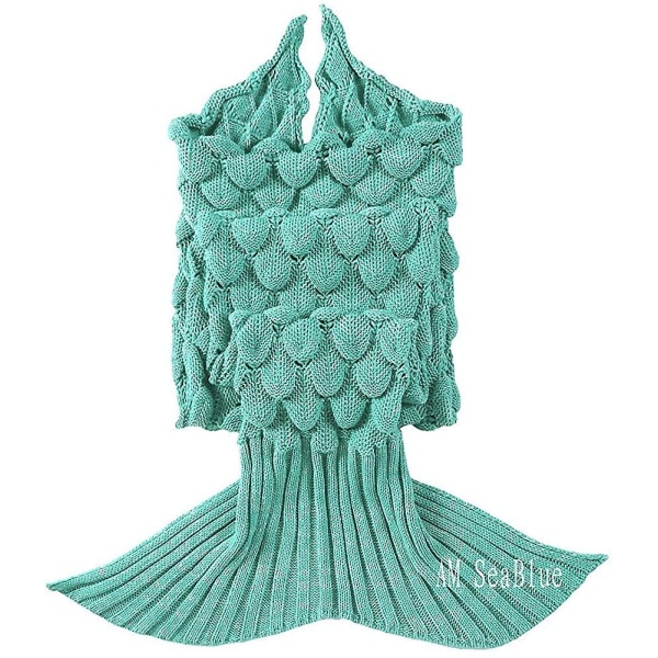 Mermaid Tail strikket teppe for barn. Heklet Mermaid Tail Teppe Strikket