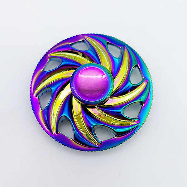 1 st 3-5 minuters spinner hand leksak, flerfärgat ratt regnbåge elektroplätering legering stressreducerare höghastighets rostfritt stål lager finger