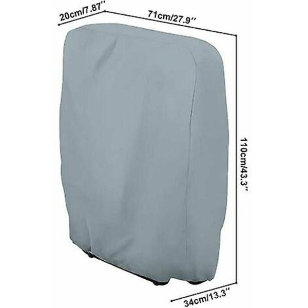 Folebarstol Beskytter Havebarstol Betræk Have Recliner UV Beskyttende Vindtæt Solstol Folebarstol, 71*110cm(grå)