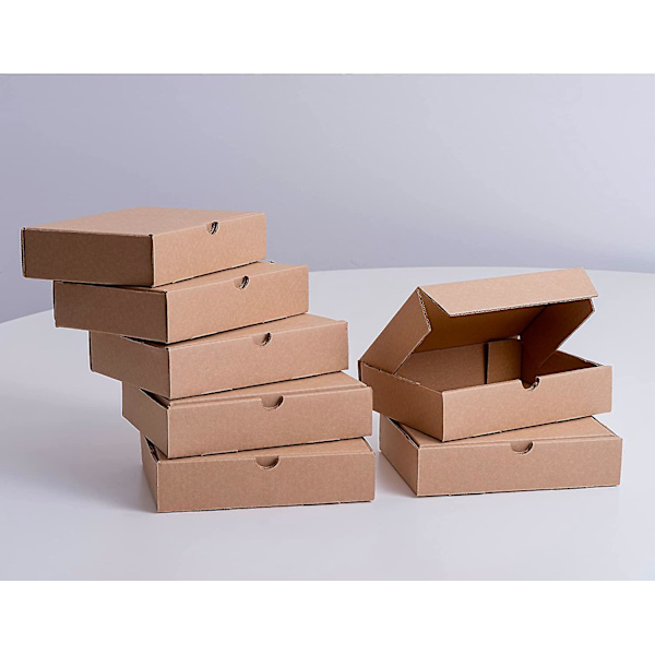 22 X 15 X 5 Cm Platt Kartonglåda För Frakt, E-handel, Gåvor - 10 Stycken - Flerfunktions Kvadratiska Lådor För Packning Av Artiklar, Evenemang, Fester, Krist