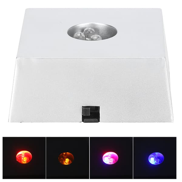 7 Fargerik LED-lysbase Displaystativ Krystalllysholder Liten Trapesformet Lysbase