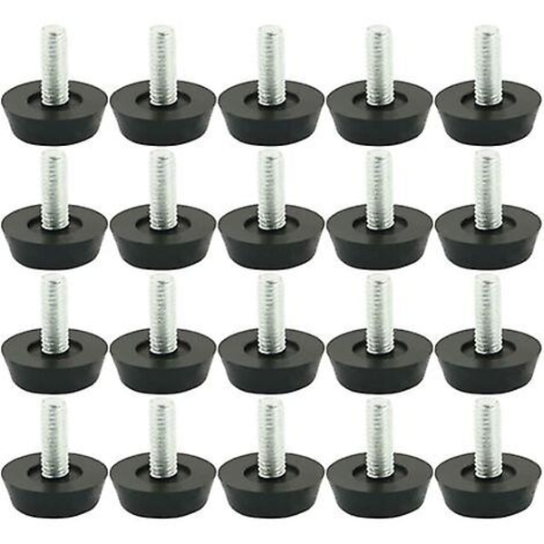 20 stk Møbeljusterbare føtter Justerbar fot Møbelglidebein Bord Stol Base Gulvbeskytter Skrueglider 18mm X M6 X 20mm