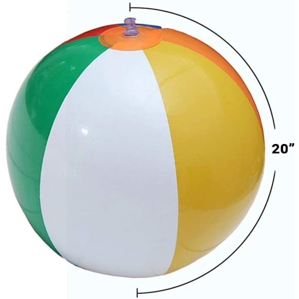 16/20/24 tommers strandball oppblåsbar flerfarget ferie svømmebasseng festleker blåse opp sommerlek, 1pk-12pk, regnbue, 4stk Rainbow 4pcs