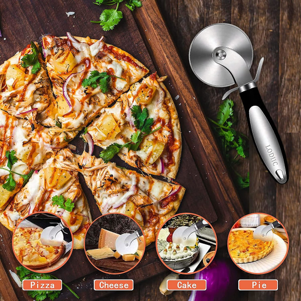 Pizzaskärare, Pizzaroller i Rostfritt Stål, Högkvalitativ Pizza Kniv - Set