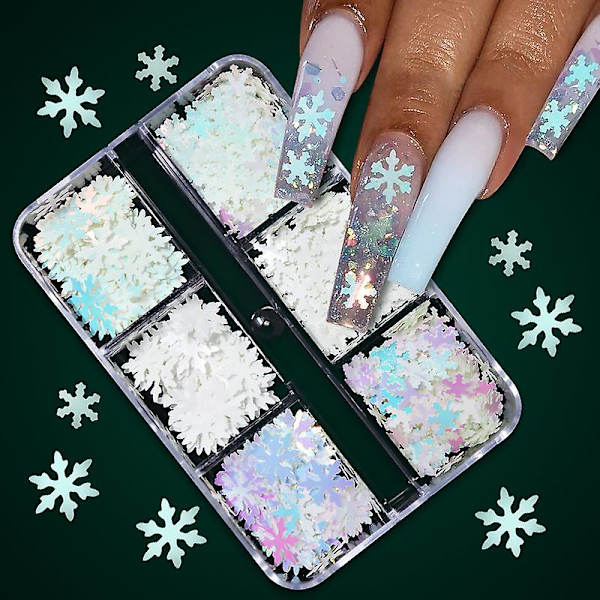 6 färger fint glitter nagelkonst dekoration färgglada nageltillbehör för kvinnor flickor diy nagelkonst