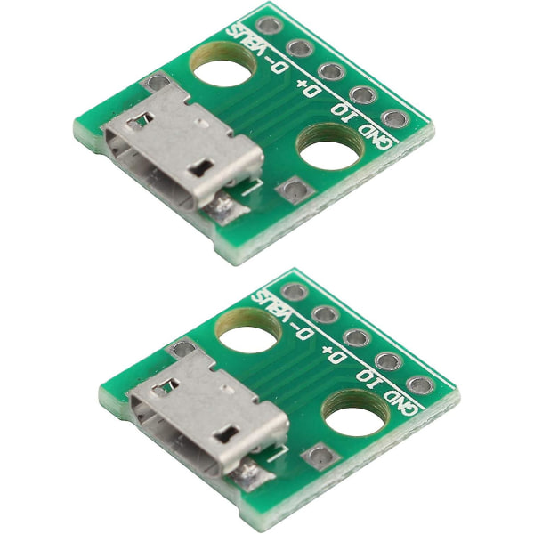 Haljia Micro USB To Dip Adapter 5-stifts honkontakt Typ B PCb Converter Modulkort (4st)