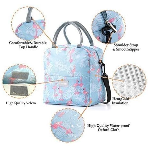 Lunsjpose Tote Bag for Kvinner Bred Åpen Isolerte Kjølepose Vannbestandig Termisk Lekkasjesikker Lunsjarrangør For Menn Jenter Utendørs Piknik Arbeid Big Flamingo