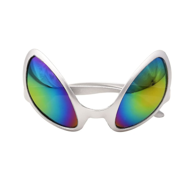 Alien Weird Glasses Alien Silver Frame Colorful Piece Glasses