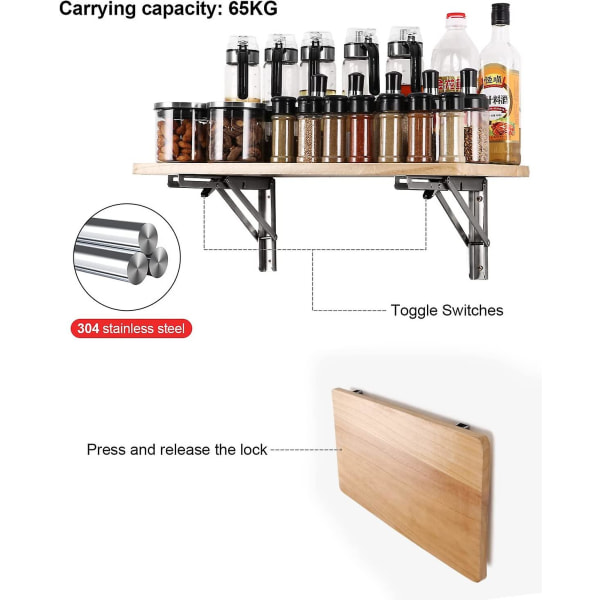 Folding Bracket 350mm, 2 Pieces Stainless Steel Folding Console Bracket, Folding Shelf Brackets Load, Heavy Duty Retractable Folding Console Bracket,