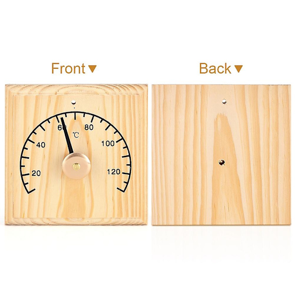 0~140 Trätermometer Temperaturdisplay för Basturum Väggmonterad