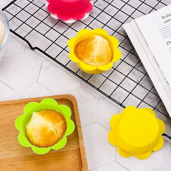 20 stk DIY Bageform Macaron Blonderform Silikon Kagekop Pudding Æg Tart Muffin Kopform, Farver Sendes tilfældigt