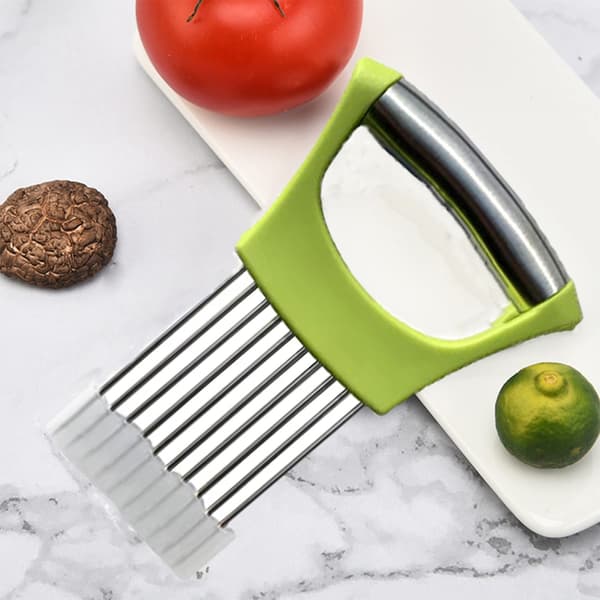 3 stk. løkholder furunåler, løkkutter i rustfritt stål, grønnsakskutter, kjøtt sitron potet tomatkutter, grønn