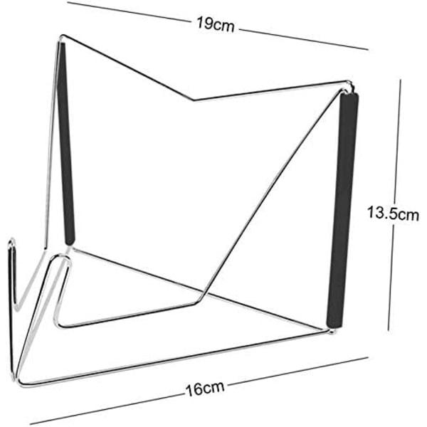 Bogstøtte, Fold-n-Stow Metal Bogstand Justerbar og Bærbar Læsning Bogstøtter Multifunktionel Stativ Holder til Lærebog, Ipad, Kogebog (Sort)