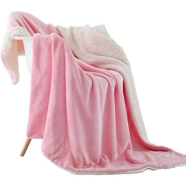 Flanellteppe Vendbar Kastteppe Supermyk Fuzzy Plush Mikrofiber For Pelsbaby/gave Lett (50\"x60\", rosa)