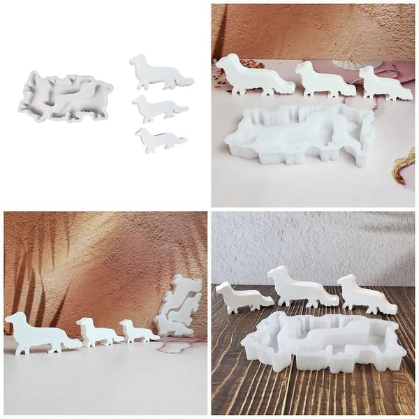 Hvalpehund Statue Silikone Lysforme til Epoxy Resin Lys Sæbefremstilling Forme Gips Silikoneforme