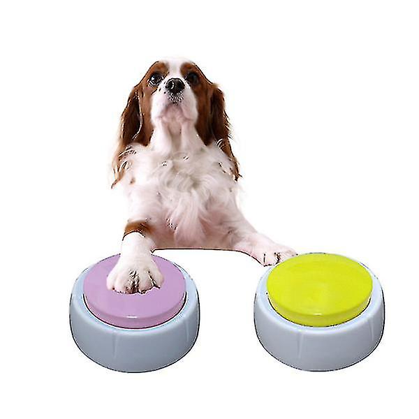Pet Kommunikationsknapp Ljudlåda Hund Talande leksak Inspelning Ekolod Hundknappar för kommunikation Gul