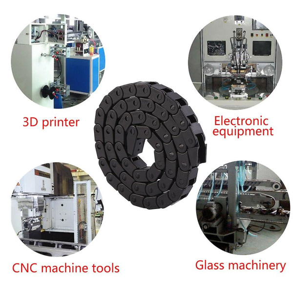 1000 Mm/40 Tuuman Musta Langankuljetin Nylon-Kaapelinkuljetusketju Tulostimelle/3D-Tulostimelle 10*10 Sisähalkaisijaltaan Suljettava Musta 1 Pakkaus