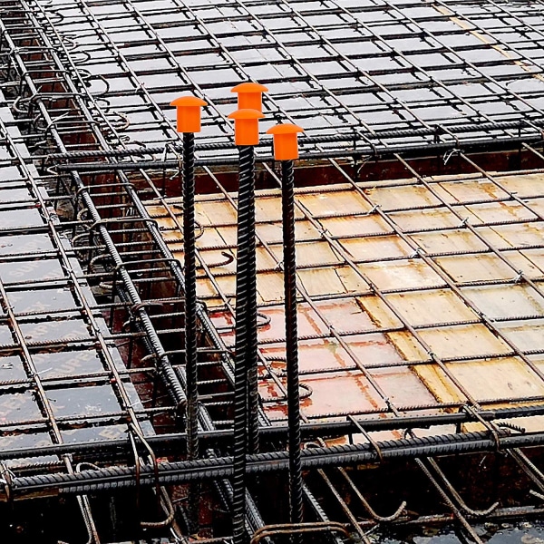 100 stk Forsterkende stålhjelm, oransje plastsopp Forsterkende stålhette Endeidentifikasjon Forsterkende stålsopp